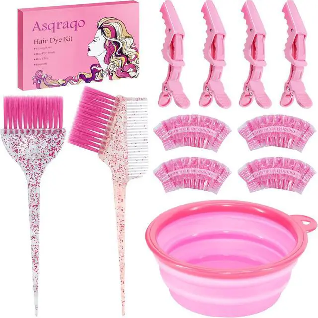Main image of 11pcs Hair Coloring Kit - Professional Salon Tools for DIY Mixing, Includes Clips, Bowl, Dye Brush, Earmuffs - Perfect for Bleaching and Dye