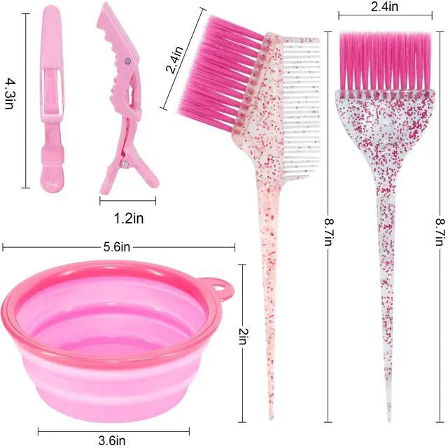 Alt view image 2 of 7 - 11pcs Hair Coloring Kit - Professional Salon Tools for DIY Mixing, Includes Clips, Bowl, Dye Brush, Earmuffs - Perfect for Bleaching and Dye