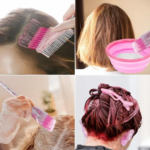Alt view image 5 of 7 - 11pcs Hair Coloring Kit - Professional Salon Tools for DIY Mixing, Includes Clips, Bowl, Dye Brush, Earmuffs - Perfect for Bleaching and Dye