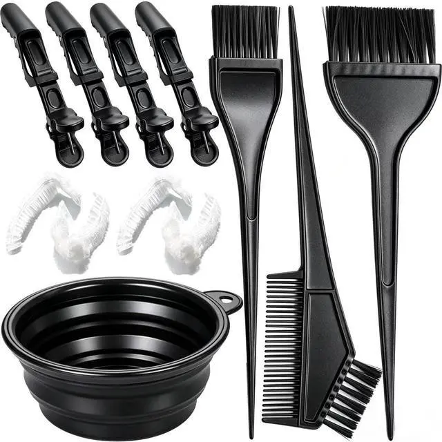 Main image of 12Pcs Professional Salon Hair Coloring Dyeing Kit, Hair Bleach Dit Hair Coloring Products with Hair Dye Brush, Hair Color Bowl, Hair Clips