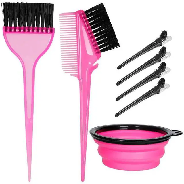 Main image of Hair Dye Color Brush and Bowl Set, Color Bowl Brushes Tool Mixing Bowl Kit Tint Comb for Hair Tint Dying Coloring Applicator (Pink&Black)