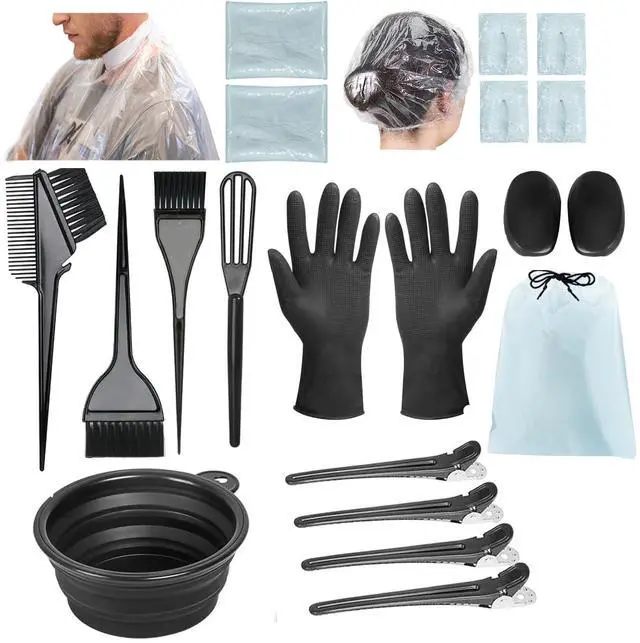 Main image of 21Pcs Hair Dye Kit Professional Hair Coloring Products with Hair Dye Brush, 350ml Hair Color Bowl, Hair Clips, Applicator, Earcover for Salon Bleaching & Hair Coloring at Home