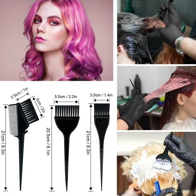 Alt view image 3 of 7 - 21Pcs Hair Dye Kit Professional Hair Coloring Products with Hair Dye Brush, 350ml Hair Color Bowl, Hair Clips, Applicator, Earcover for Salon Bleaching & Hair Coloring at Home