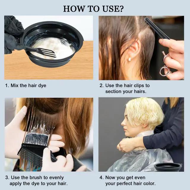 Alt view image 5 of 7 - 21Pcs Hair Dye Kit Professional Hair Coloring Products with Hair Dye Brush, 350ml Hair Color Bowl, Hair Clips, Applicator, Earcover for Salon Bleaching & Hair Coloring at Home