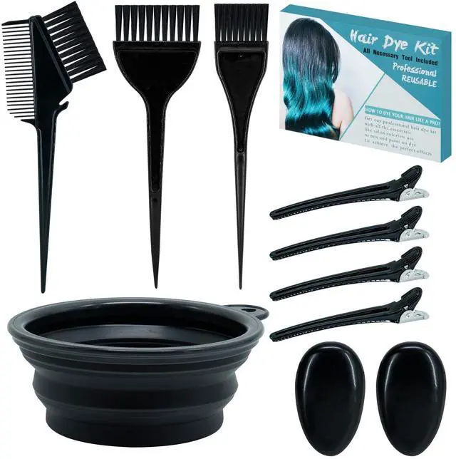 Main image of 10 Pc Hair Bleach Kit - Hair Coloring Products With Dye Brush, Color Bowl, Earmuffs, Clip for Salon Bleaching & Highlighting