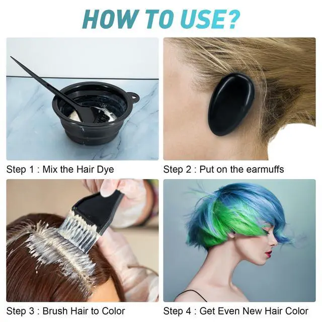Alt view image 4 of 7 - 10 Pc Hair Bleach Kit - Hair Coloring Products With Dye Brush, Color Bowl, Earmuffs, Clip for Salon Bleaching & Highlighting