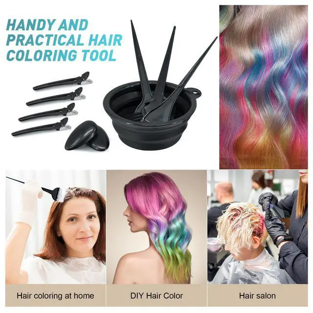 Alt view image 5 of 7 - 10 Pc Hair Bleach Kit - Hair Coloring Products With Dye Brush, Color Bowl, Earmuffs, Clip for Salon Bleaching & Highlighting