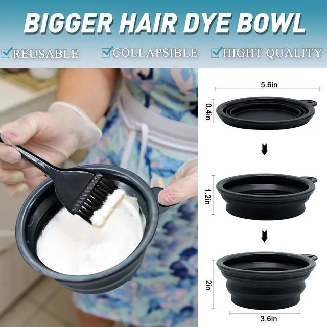 Alt view image 2 of 7 - 12 Pcs Hair Bleach Kit Professional Hair Coloring Products with Hair Dye Brush, Hair Color Bowl, Earmuffs, Hair Clips for Salon Hair Dye, Hair Color at Home, Hair Highlighting