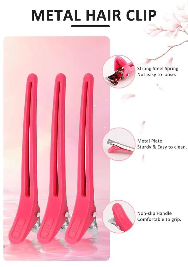 Alt view image 5 of 7 - 19PCS Hair Bleach Dye Kit with Hair Dye Brush and Bowl Whisk Hair Clips Protective Gear Set, Ideal for Hair Bleaching Coloring Highlighting, Essential Salon Supplies for Home Use (Pink)