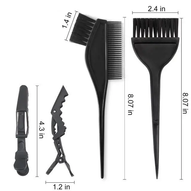 Alt view image 5 of 7 - 5Pcs Professional Salon Hair Coloring Dyeing Kit, Hair Bleach Dit Hair Coloring Products with Hair Dye Brush, Hair Color Bowl, Hair Clips