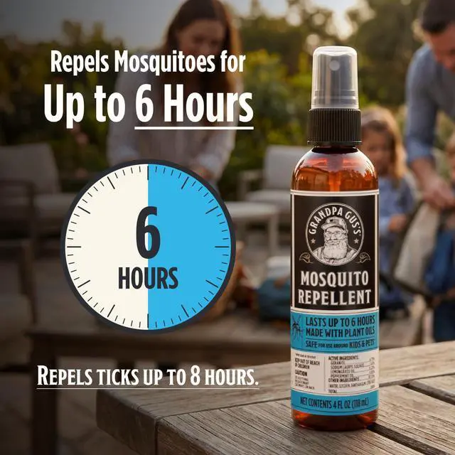 Alt view image 2 of 7 - Natural Mosquito Repellent Spray - DEET-Free Plant-Based Insect Repellent for Kids and Family, Up to 6 Hours, Travel-Friendly Bug Spray, 4 oz