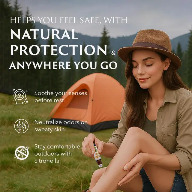 Alt view image 3 of 7 - Citronella Oil Roll On - 100% Natural Citronella Essential Oil for Skin, Roller for Outdoor Camping, Hiking, Picnics, Travel