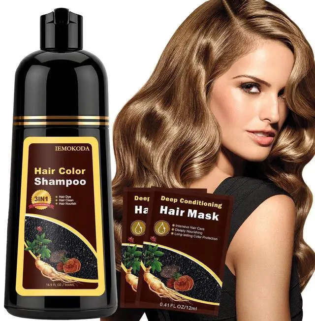 Main image of Instant Blonde Brown Hair Dye Shampoo for Vibrant Hair Color, Natural Herbal Hair Color Shampoo Hair Dye, 3 in 1 Coloring & Care Formula Lasts 3-4 Weeks, Easy & Quick to Use for Women Men, 500ML