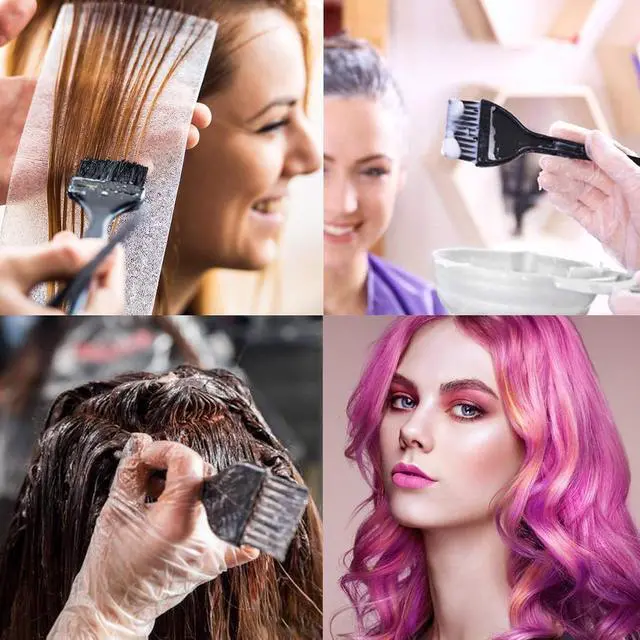 Alt view image 7 of 7 - Hair Dye Brush and Bowl Set, 15 PCS Professional Salon Hair Coloring Kit, DIY At-Home Dye Accessories with Tinting Bowl, Brush, Ear Covers, Gloves, Tint Comb, Agitator, Hairclips