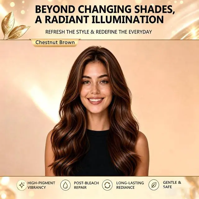 Alt view image 3 of 6 - Chestnut Brown Hair Dye Shampoo 3 in 1 for Gray Hair Coverage, Long-lasting Hair Color Shampoo Easy At-Home Use, Safe and Gentle Formula for All Hair Types 16.9 Fl Oz (Chestnut Brown)