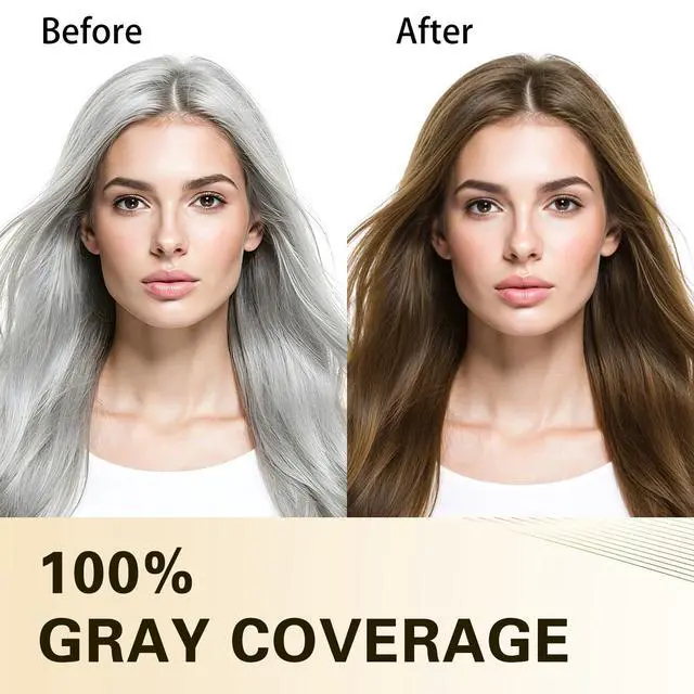 Alt view image 7 of 7 - Light Brown Hair Dye Shampoo 3 in 1 Semi Permanent Hair Color for Gray Coverage, Natural Light Brown Hair Dye for Women, with Argan Oil & Ginseng, Ammonia & Paraben Free, 400ml