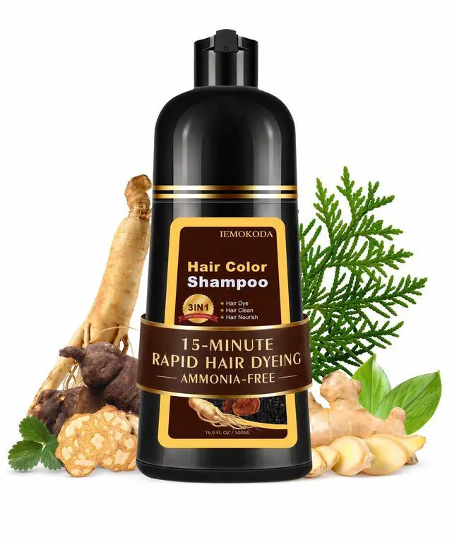 Main image of Dark Brown Hair Dye Shampoo 3 in 1, 100% Gray Reducing, Instant Hair Color for Gray Hair Coverage, Natural Shampoo Hair Dye for Women Dark Coffee, Lasts 3-4 Weeks & All Hair Types, 500 ml