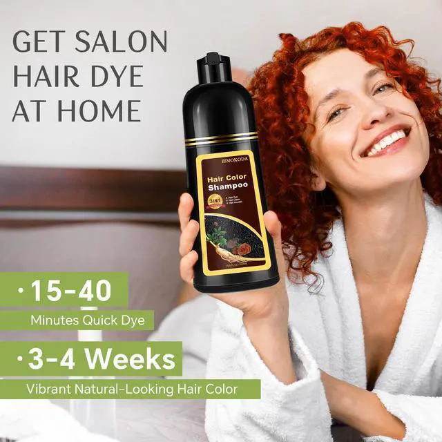 Alt view image 7 of 7 - Dark Brown Hair Dye Shampoo 3 in 1, 100% Gray Reducing, Instant Hair Color for Gray Hair Coverage, Natural Shampoo Hair Dye for Women Dark Coffee, Lasts 3-4 Weeks & All Hair Types, 500 ml