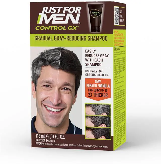 Main image of Control GX Grey Reducing Shampoo, Gradual Hair Color with Keratin for Stronger Thicker and Healthier Looking Hair, 4 Fl Oz - Pack of 1