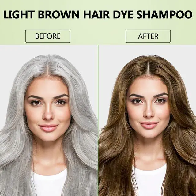 Alt view image 2 of 7 - Light Brown Hair Dye Shampoo, 3 In 1 Semi Permanent Hair Color Shampoo for Gray Coverage, Natural Hair Dye for Women & Men, Ammonia & Paraben Free