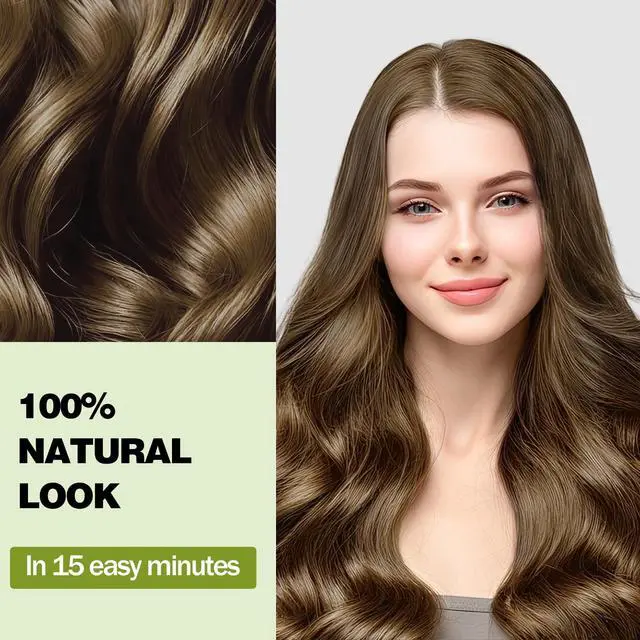 Alt view image 2 of 7 - Light Brown Hair Dye Shampoo for 100% Gray Coverage, Natural Herbal 3 IN 1 Formula Hair Color Shampoo, Semi-Permanent Color for Women & Men, Nourishes with Botanicals, Ammonia & Paraben Free
