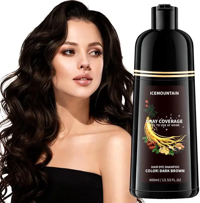 Main image of Dark Brown Hair Dye Shampoo 3 in 1, 100% Gray Hair Coverage Natural Herbal Hair Color Shampoo for Women Men