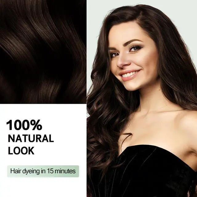 Alt view image 2 of 7 - Dark Brown Hair Dye Shampoo 3 in 1, 100% Gray Hair Coverage Natural Herbal Hair Color Shampoo for Women Men