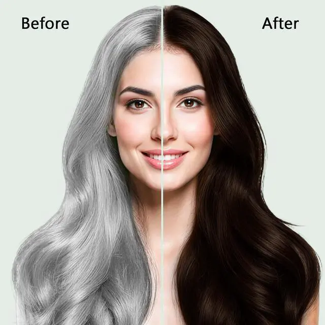 Alt view image 4 of 7 - Dark Brown Hair Dye Shampoo 3 in 1, 100% Gray Hair Coverage Natural Herbal Hair Color Shampoo for Women Men