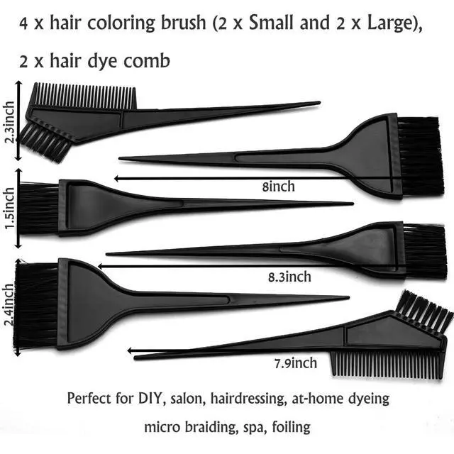 Alt view image 4 of 7 - 19Pcs Professional Salon Hair Coloring Dyeing Kit, Hair Coloring Products with Hair Dye Brush, Hair Color Bowl, Hair Clips For Hair Dye Tools