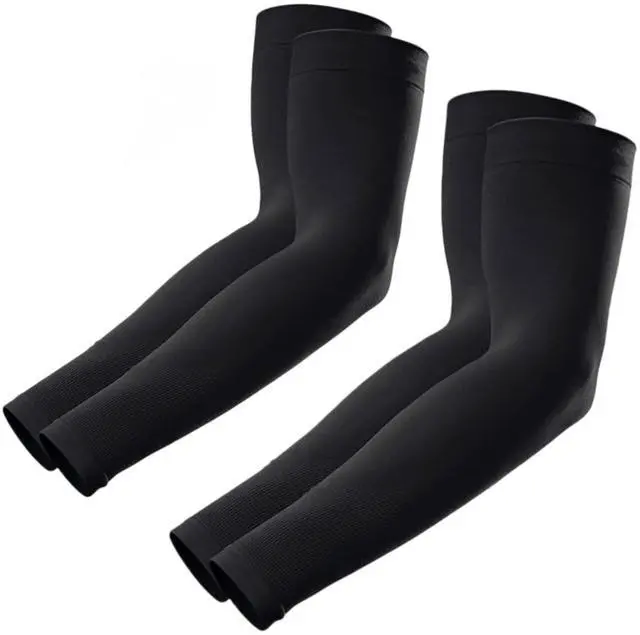 Main image of Sun Cooling Arm Sleeves for Women/Men UPF 50+ Sun Protection, UV Protection Ice Silk Arm Sleeves for Driving, Cycling & Summer Outdoor Stretchable & Breathable, 2 Pairs-Black