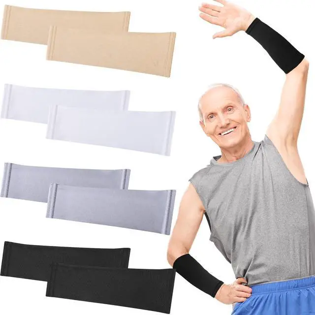 Main image of 4 Pairs Arm Protection Sleeve for Men Women Sun Forearm Arm Protector Cover Sleeve for Sports Skin Gardening Work(9 Inch Long)