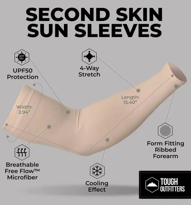 Alt view image 5 of 6 - UV Arm Sleeves for Men Women - Sun Protection Sleeves - Compression Golf Baseball Cooling Tattoo Arm Sleeve