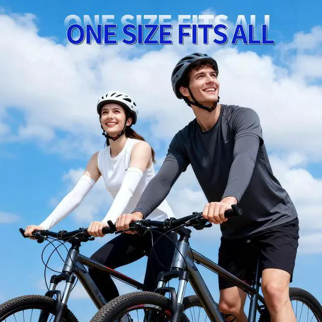 Alt view image 7 of 7 - 2 Pairs Black Plus Size Arm Sleeves Sun UV Protection Sports Cooling Compression Oversized Sleeves for Men Women
