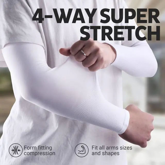 Alt view image 5 of 7 - Arm Sleeves for Men and Women - 5 Pairs Compression Sleeves - Cooling Sun Sleeve for Basketball Golf Football