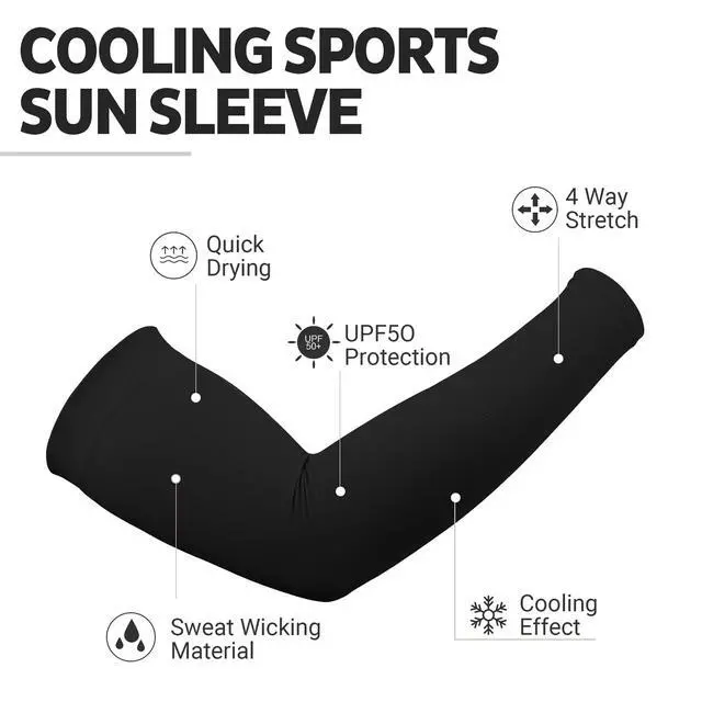 Alt view image 6 of 7 - Arm Sleeves for Men and Women - 5 Pairs Compression Sleeves - Cooling Sun Sleeve for Basketball Golf Football