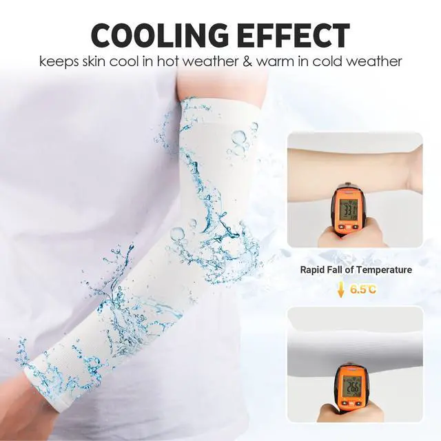 Alt view image 7 of 7 - Arm Sleeves for Men and Women - 5 Pairs Compression Sleeves - Cooling Sun Sleeve for Basketball Golf Football