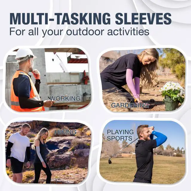 Alt view image 6 of 6 - Cooling Arm Sleeves for Men & Women Breathable, Moisture-Wicking, Sun Protection for Sports, Basketball, Football, Running, Golf, Cycling, Volleyball Arm Sleeves for Women, Men & Youth