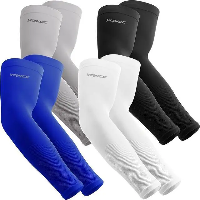 Main image of 4 Pairs Arm Sleeves for Men Women, UPF 50 UV Sun Protection Cooling Sports Compression Sleeves for Golf Basketball