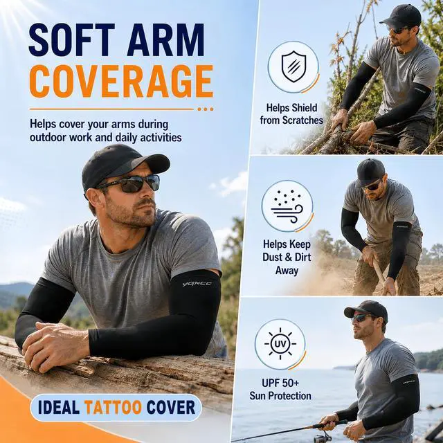 Alt view image 3 of 5 - 4 Pairs Arm Sleeves for Men Women, UPF 50 UV Sun Protection Cooling Sports Compression Sleeves for Golf Basketball
