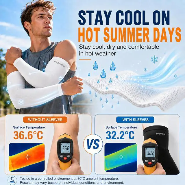 Alt view image 4 of 5 - 4 Pairs Arm Sleeves for Men Women, UPF 50 UV Sun Protection Cooling Sports Compression Sleeves for Golf Basketball