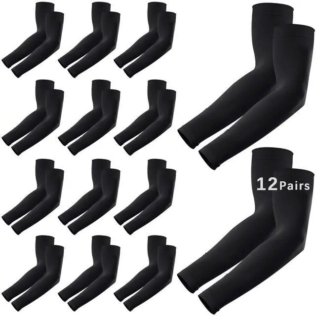 Main image of 12 Pairs Arm sleeves for men Woman,Cooling UV Sun Protection sleeves to cover arms for women arm sleeve Cycling Outdoor Sports