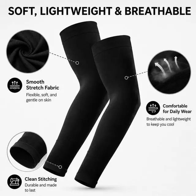 Alt view image 2 of 7 - 12 Pairs Arm sleeves for men Woman,Cooling UV Sun Protection sleeves to cover arms for women arm sleeve Cycling Outdoor Sports