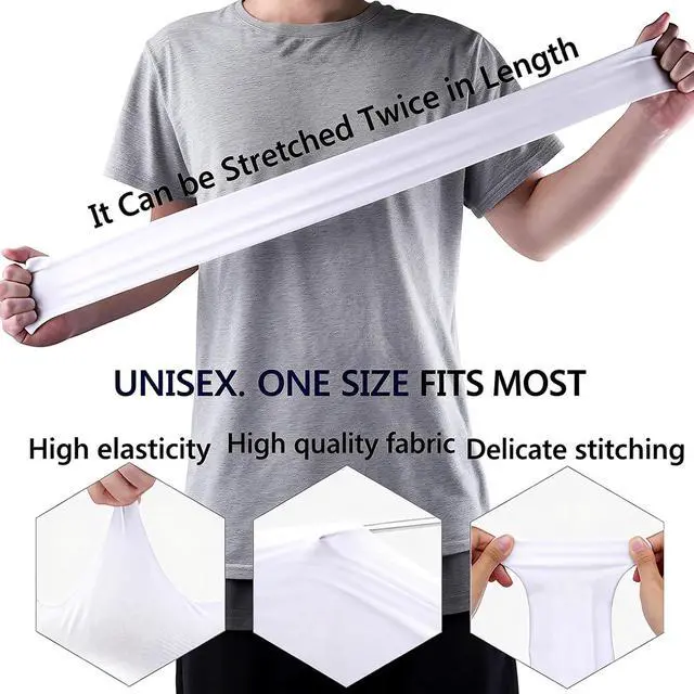 Alt view image 7 of 7 - Sun Protection Arm Sleeves With Thumb Holes for Men Women, Cooling Compression UV Arm Cover, Outdoor Sports Sleeve (Black 1 pair)
