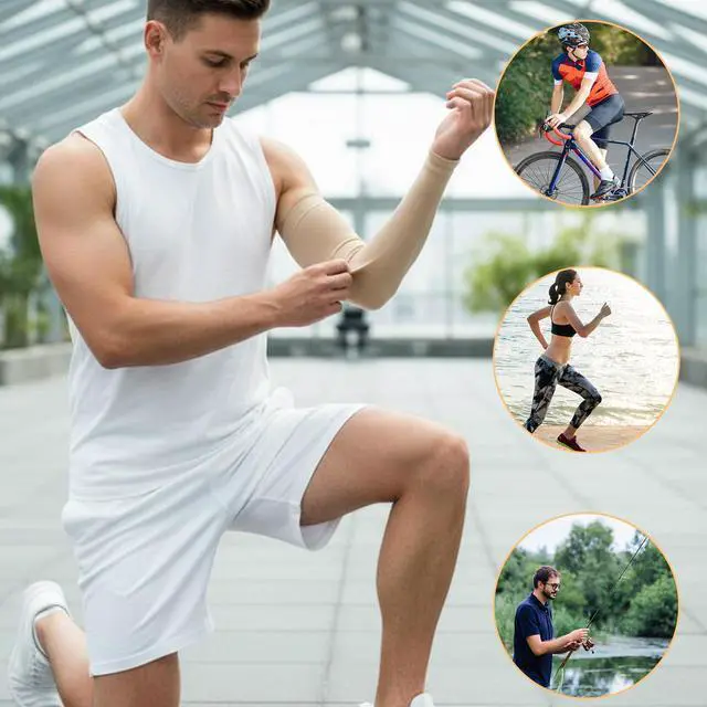 Alt view image 3 of 7 - 2 Pairs Protective Arm Sleeve for Thin Skin Elderly Skin Tear and Bruise, Protection Sleeves for Men and Women