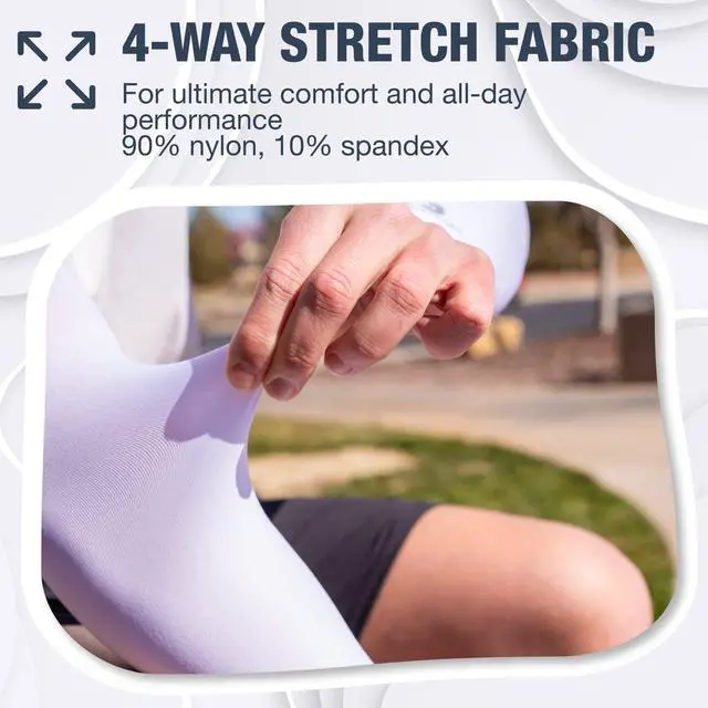 Alt view image 2 of 6 - Cooling Arm Sleeves for Men & Women Breathable, Moisture-Wicking, Sun Protection for Sports, Basketball, Football, Running, Golf, Cycling, Volleyball Arm Sleeves for Women, Men & Youth