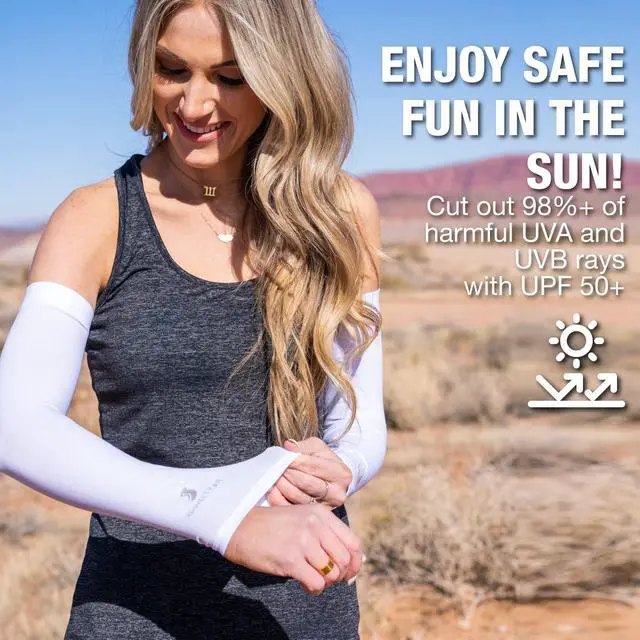 Alt view image 5 of 6 - Cooling Arm Sleeves for Men & Women Breathable, Moisture-Wicking, Sun Protection for Sports, Basketball, Football, Running, Golf, Cycling, Volleyball Arm Sleeves for Women, Men & Youth