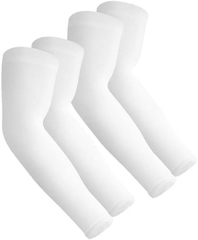 Main image of Sun Protection Cooling Arm Sleeves Sun Sleeves for Men & Women for Cycling, Running, Basketball, Football, Golf, Volleyball, Driving, White 2 Pairs