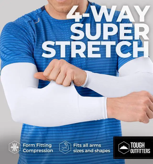 Alt view image 4 of 6 - UV Arm Sleeves for Men Women - Sun Protection Sleeves - Compression Golf Baseball Cooling Tattoo Arm Sleeve