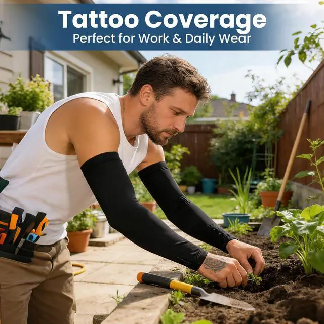 Alt view image 7 of 7 - 8 Pairs Soft Arm Sleeves, UV Sun Protection Cooling Compression Arm Covers for Outdoor Work, Sports, Men & Women (Black/White/Dark Gray/Light Gray)