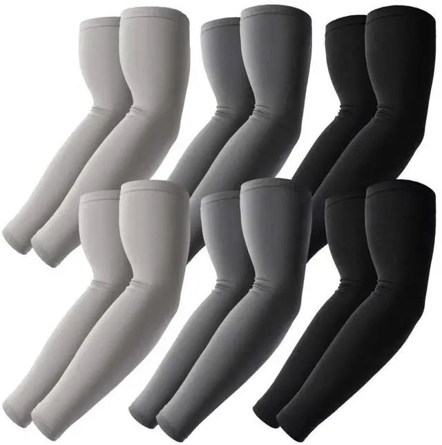 Main image of 6 Pairs Arm Sleeves, Compression Arm Sleeves for Men Women,UPF50 UV Sun Protection Cooling Sleeves for Work Sport Tattoo Cover Up